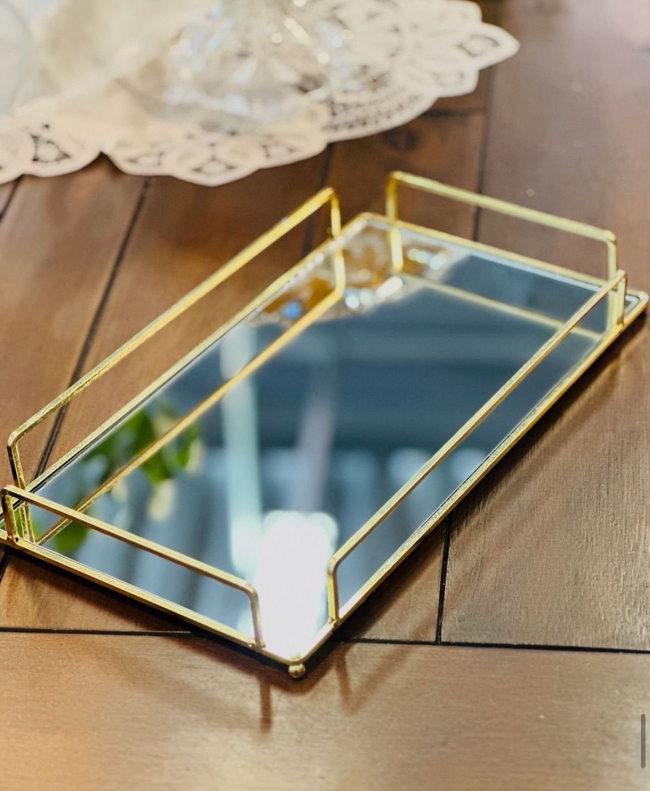 Bandeija de espelho luxo